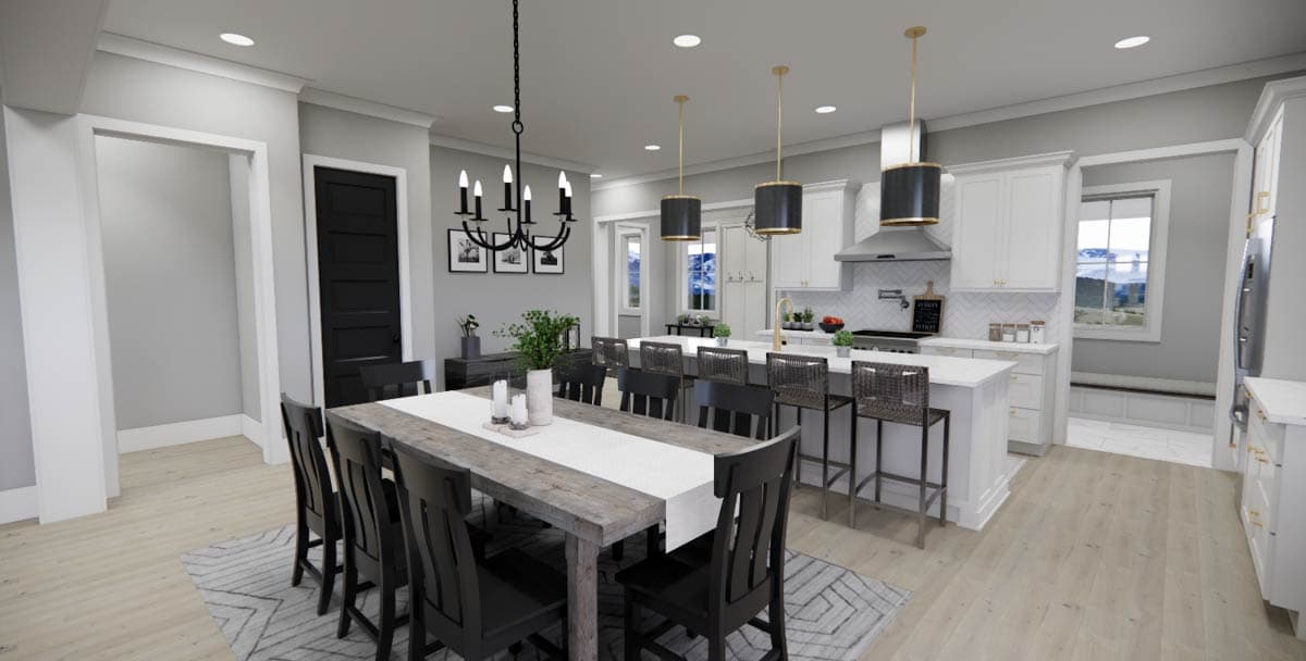 Plan 14802RK: 3 Bedroom Country House Plan with Narrow 35-Foot-Wide Footprint - 2403 Sq Ft - Image #12 - Cottage, Country, Farmhouse, Modern Farmhouse, Traditional