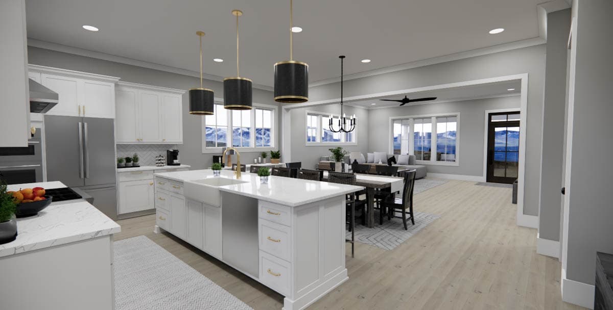 Plan 14804RK: Two-Story Country Farmhouse Plan with 2-Car Garage on the Side - 2403 Sq Ft - Image #5 - Country, Farmhouse, Modern Farmhouse, Traditional