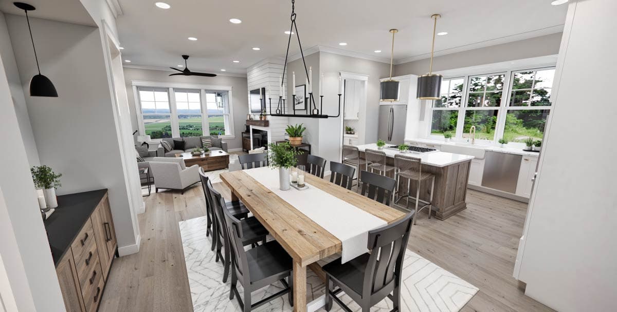 Plan 14805RK: 2000 Square Foot 3 Bedroom Modern Farmhouse Plan with Wrap Around Rear Porch - Image #11 - Cottage, Country, Farmhouse, Modern Farmhouse, New American