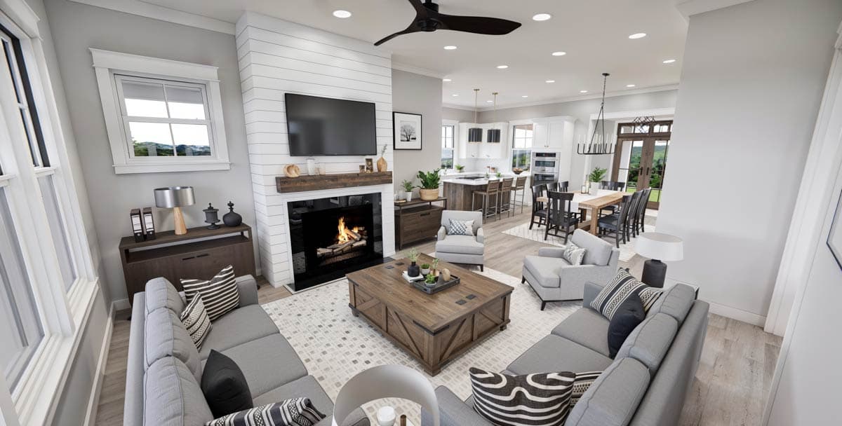 Plan 14805RK: 2000 Square Foot 3 Bedroom Modern Farmhouse Plan with Wrap Around Rear Porch - Image #18 - Cottage, Country, Farmhouse, Modern Farmhouse, New American