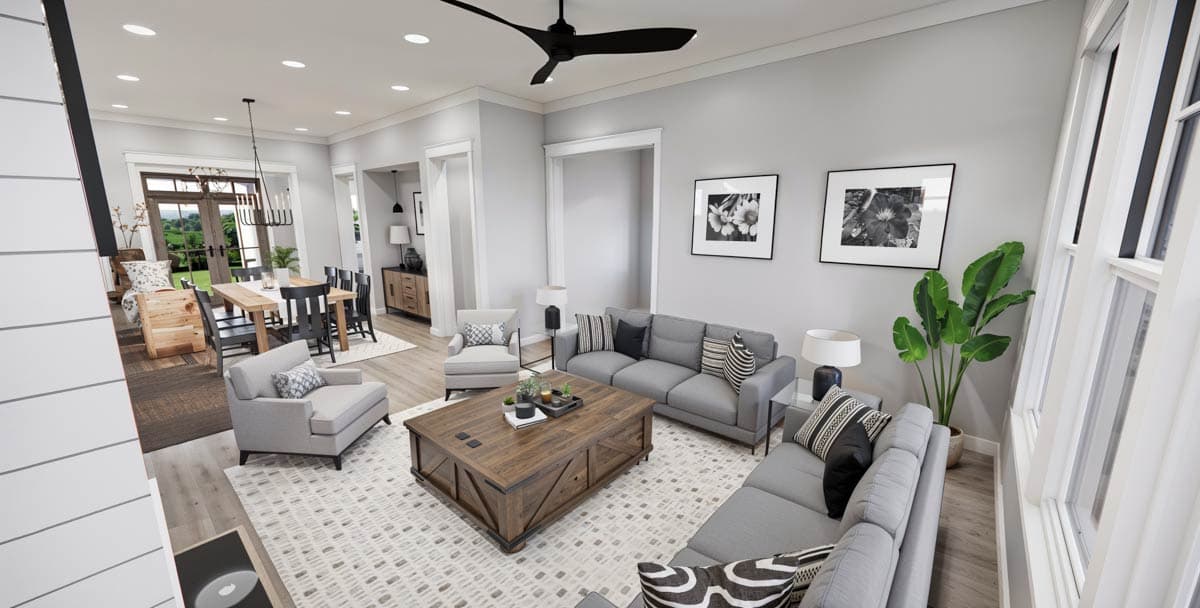 Plan 14805RK: 2000 Square Foot 3 Bedroom Modern Farmhouse Plan with Wrap Around Rear Porch - Image #19 - Cottage, Country, Farmhouse, Modern Farmhouse, New American