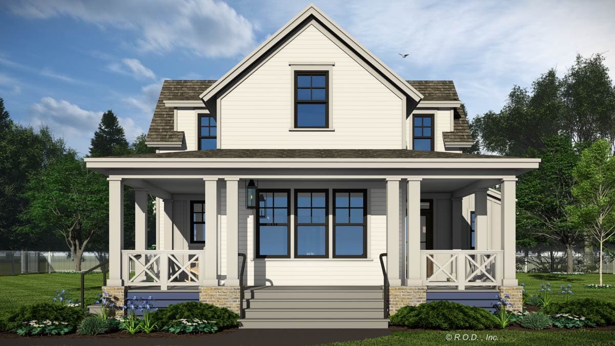 Plan 14805RK: 2000 Square Foot 3 Bedroom Modern Farmhouse Plan with Wrap Around Rear Porch - Image #7 - Cottage, Country, Farmhouse, Modern Farmhouse, New American