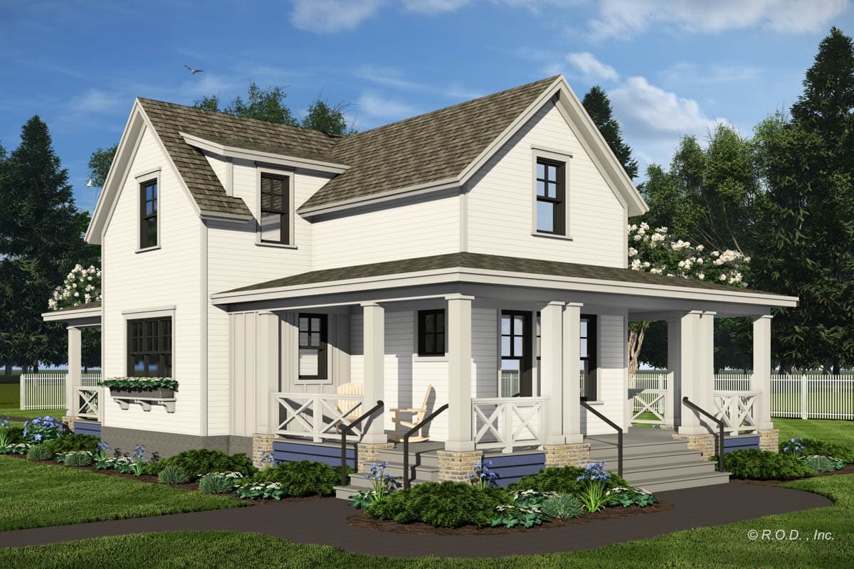 Plan 14805RK: 2000 Square Foot 3 Bedroom Modern Farmhouse Plan with Wrap Around Rear Porch - Image #8 - Cottage, Country, Farmhouse, Modern Farmhouse, New American