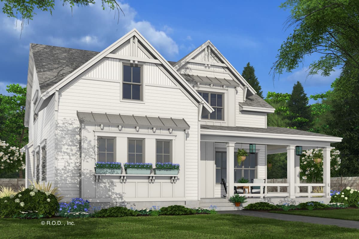 Plan 14807RK: 4-Bed Modern Farmhouse Cottage with Wraparound Porch and a Home Office - 2733 Sq Ft - Image #5 - Country, Farmhouse, Modern Farmhouse, Traditional
