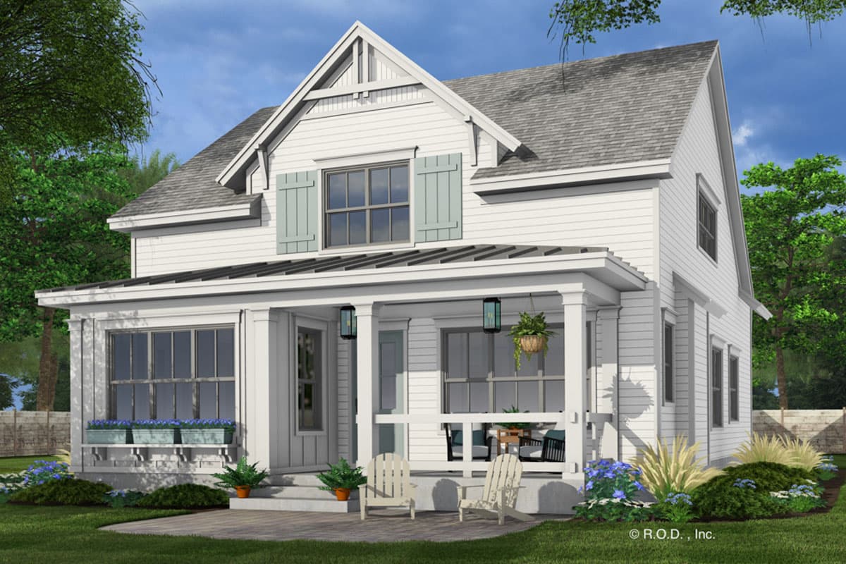 Plan 14807RK: 4-Bed Modern Farmhouse Cottage with Wraparound Porch and a Home Office - 2733 Sq Ft - Image #6 - Country, Farmhouse, Modern Farmhouse, Traditional