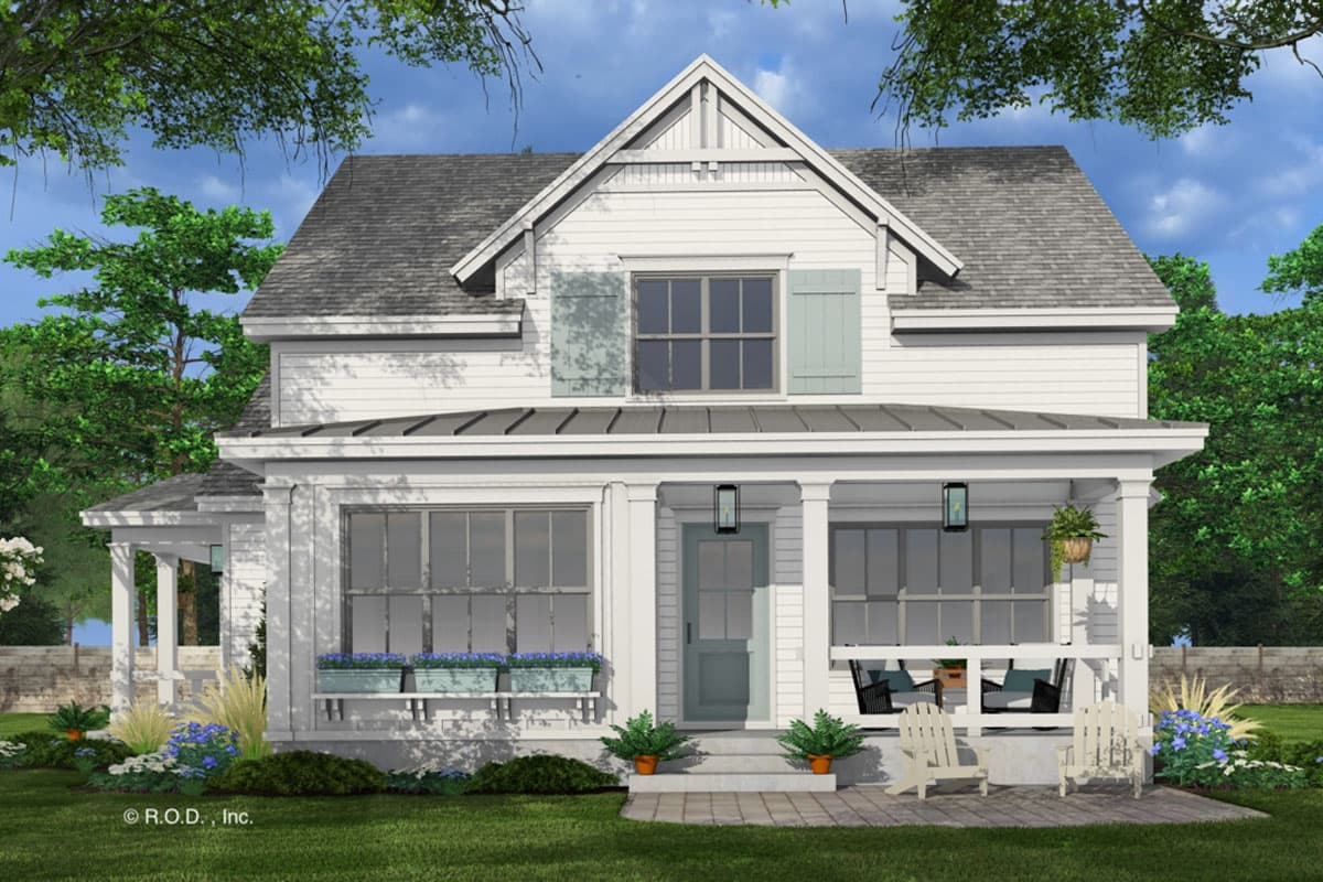 Plan 14807RK: 4-Bed Modern Farmhouse Cottage with Wraparound Porch and a Home Office - 2733 Sq Ft - Image #10 - Country, Farmhouse, Modern Farmhouse, Traditional