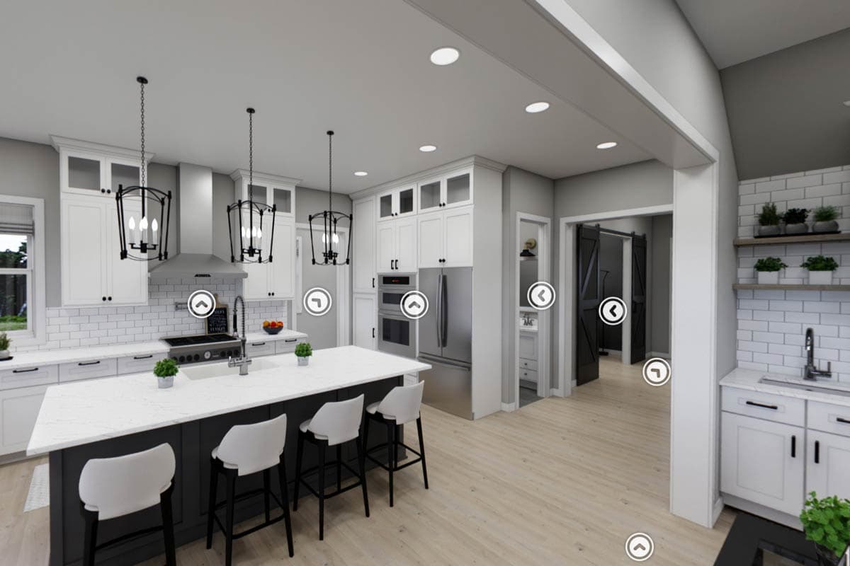 Plan 14808RK: 4 Bedroom Modern Farmhouse House Plan with L-Shaped Rear Porch and a Home Office - 2733 Sq Ft - Virtual Tour Cover Image - Cottage, Country, Farmhouse, Modern Farmhouse