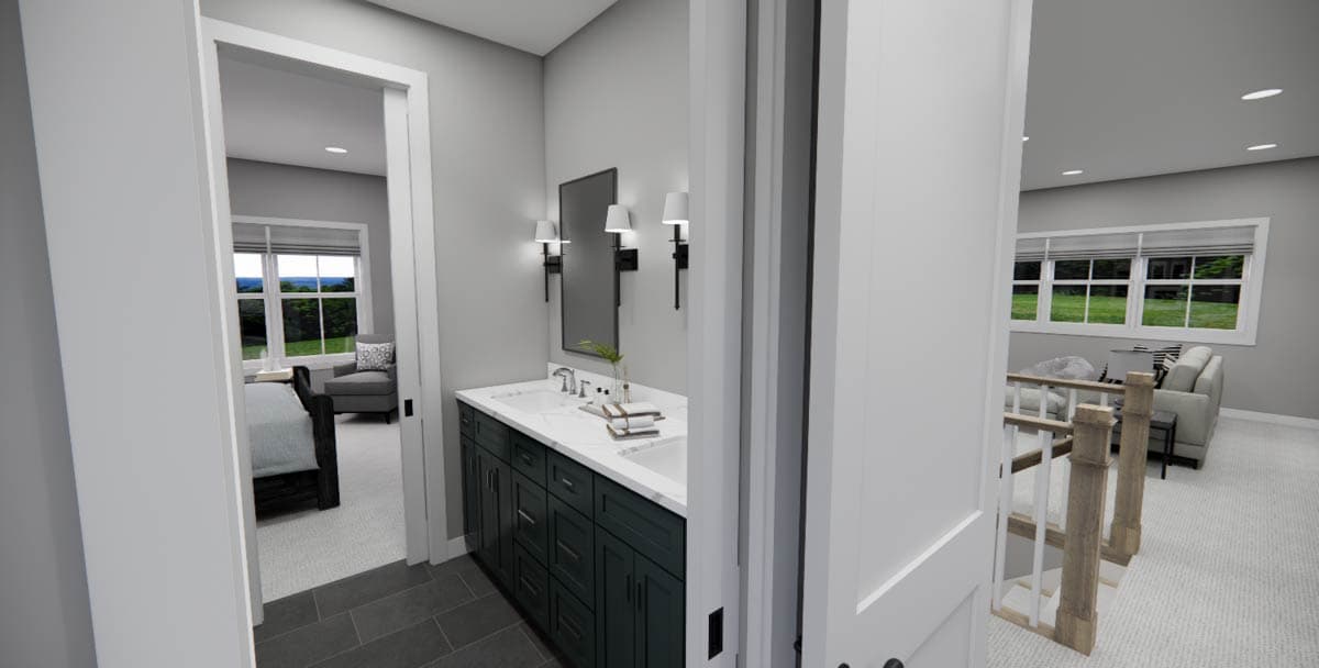 Plan 14808RK: 4 Bedroom Modern Farmhouse House Plan with L-Shaped Rear Porch and a Home Office - 2733 Sq Ft - Image #43 - Cottage, Country, Farmhouse, Modern Farmhouse