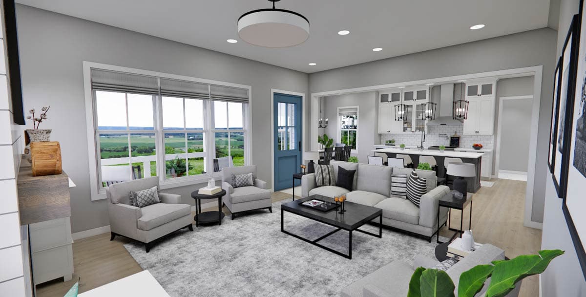 Plan 14809RK: New American Farmhouse Plan with Home Office and Side-Load Garage - 2733 Sq Ft - Image #31 - Country, Farmhouse, Modern Farmhouse, New American