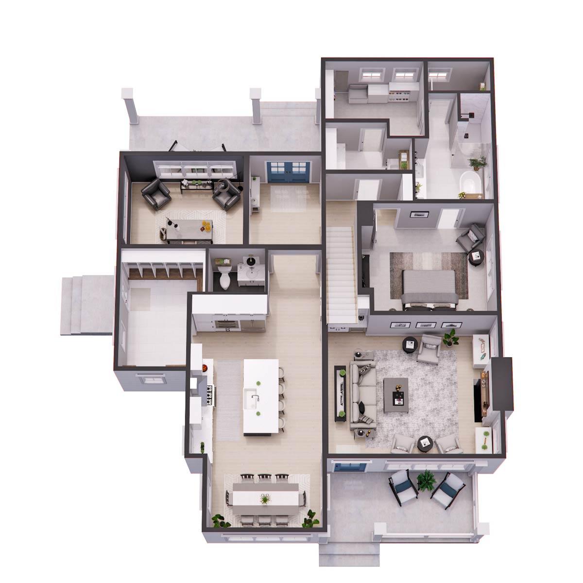 Plan 14812RK: 4-Bed Modern Farmhouse House Plan with Home Office - 2759 Sq Ft - Image #56 - Country, Farmhouse, Modern Farmhouse, Traditional