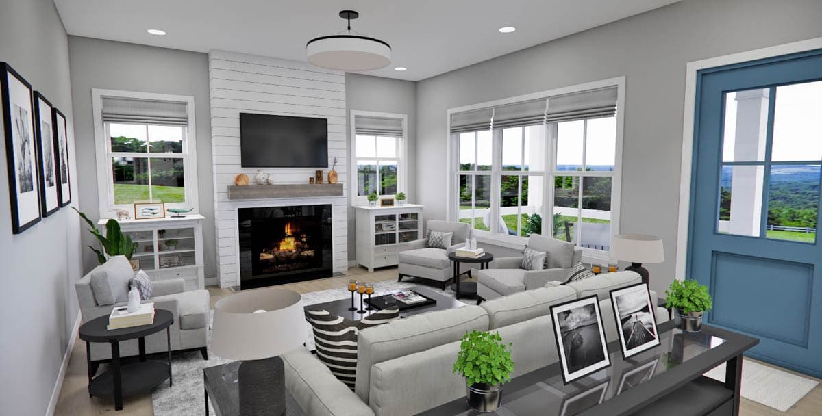 Plan 14812RK: 4-Bed Modern Farmhouse House Plan with Home Office - 2759 Sq Ft - Image #4 - Country, Farmhouse, Modern Farmhouse, Traditional