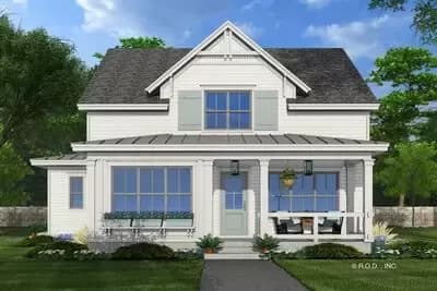 4-Bed Modern Farmhouse House Plan with Home Office - 2759 Sq Ft