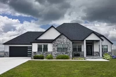 One-Story 2-Bed New American House Plan with 4-Car Garage - 2354 Sq Ft
