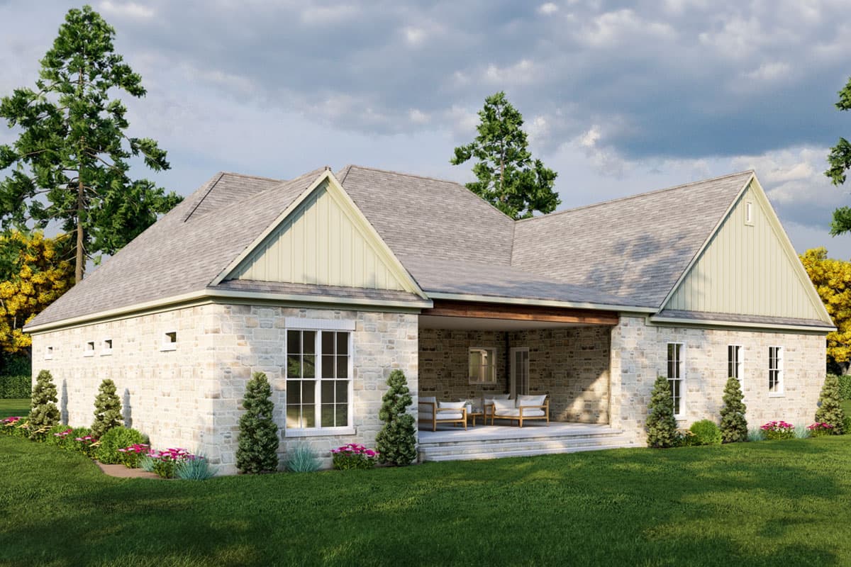 Plan 70895MK: 3-Bed New American House Plan with Outdoor Fireplace - 2755 Sq Ft - Image #7 - New American, Rustic, Traditional