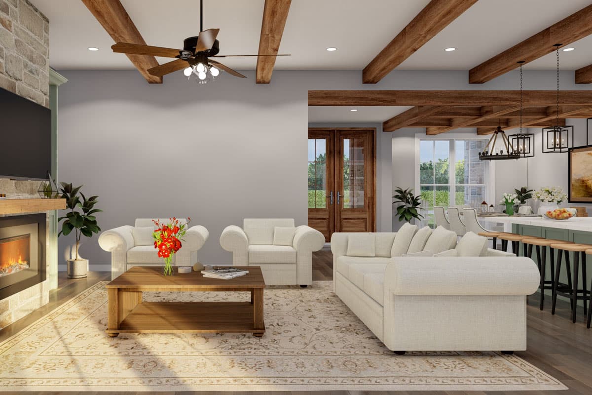Plan 70895MK: 3-Bed New American House Plan with Outdoor Fireplace - 2755 Sq Ft - Image #11 - New American, Rustic, Traditional