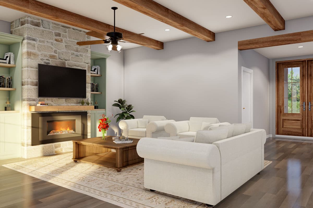 Plan 70895MK: 3-Bed New American House Plan with Outdoor Fireplace - 2755 Sq Ft - Image #12 - New American, Rustic, Traditional