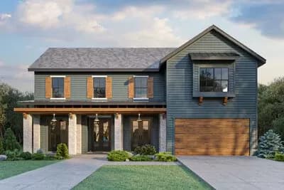 4-Bed New American Farmhouse Plan with Home Office - 3512 Sq Ft