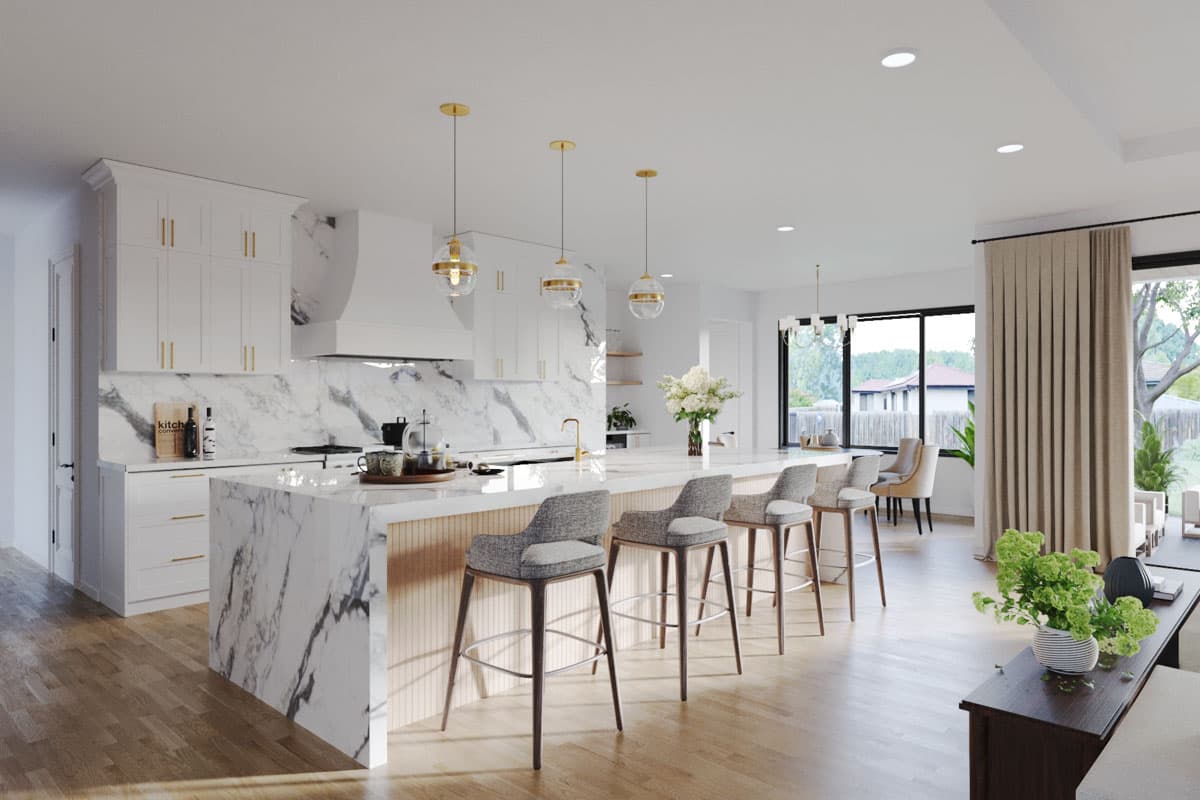 Plan 780009KYD: 5-Bed Contemporary House Plan with Outdoor Kitchen - 4233 Sq Ft - Image #4 - Contemporary, European, Modern, New American, Southern, Transitional