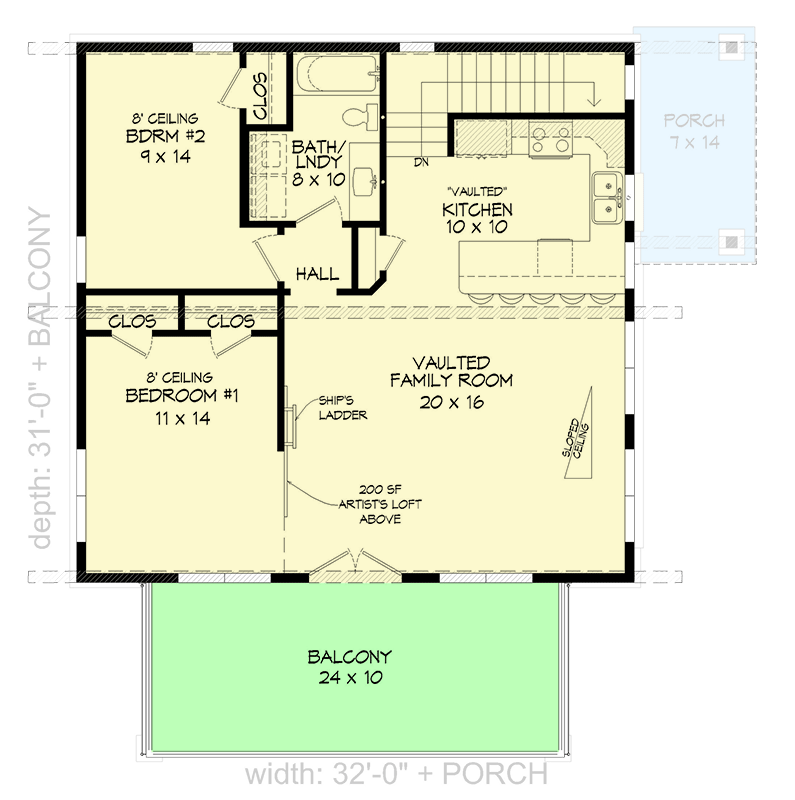 Plan 680427VR: 3-Bed Mountain House Plan with Loft - 1559 Sq Ft - Floor Plan - 2nd Floor - Country, Farmhouse, Modern Farmhouse