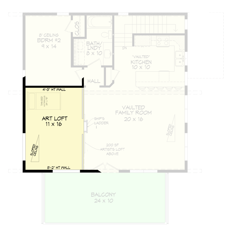 Plan 680427VR: 3-Bed Mountain House Plan with Loft - 1559 Sq Ft - Floor Plan - 3rd Floor - Country, Farmhouse, Modern Farmhouse