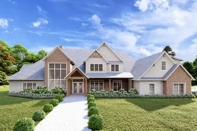 4-Bed Traditional House Plan with Two-Story Great Room - 4570 Sq Ft