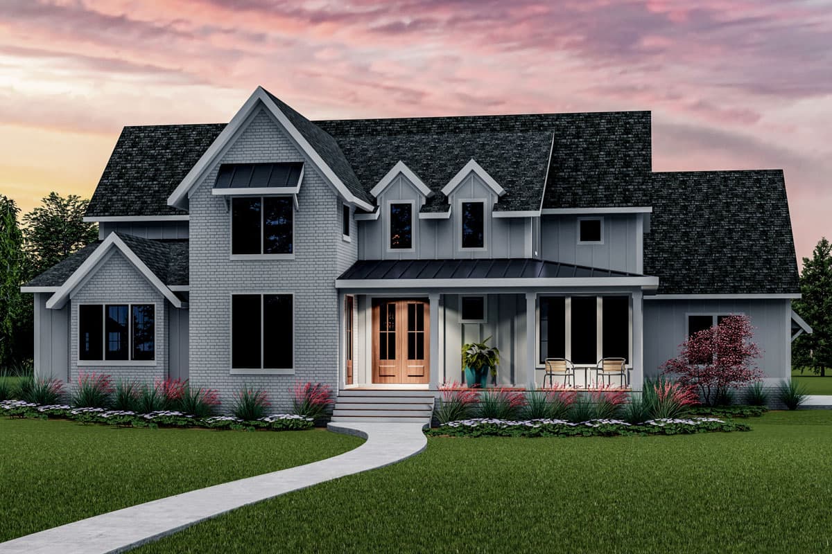 Plan 500085VV: 4-Bed Modern Farmhouse Plan with Sunroom - 3474 Sq Ft - Image #8 - Country, Modern Farmhouse, New American, Traditional