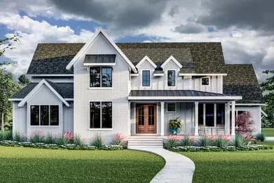 4-Bed Modern Farmhouse Plan with Sunroom - 3474 Sq Ft
