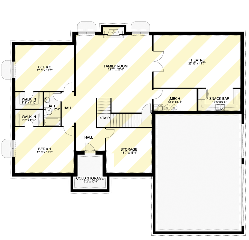 Plan 61531UT: 3-Bed New American with Home Office - 3796 Sq Ft - Floor Plan - 3rd Floor