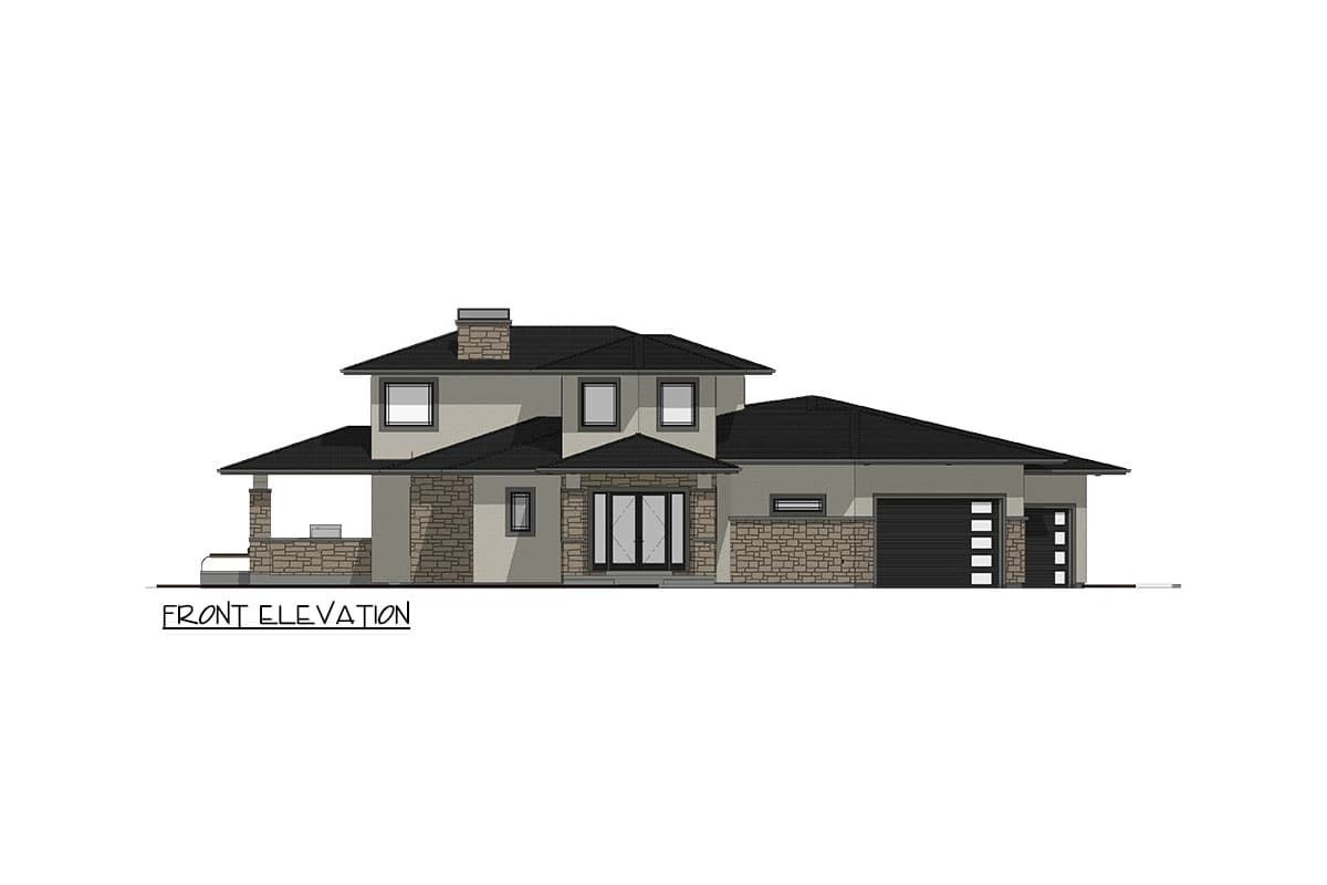 Plan 64552SC: 5-Bed Prairie House Plan with Two-Story Great Room - 3238 Sq Ft - Image #33 - Contemporary, Northwest, Prairie