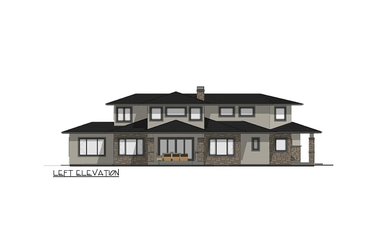 Plan 64552SC: 5-Bed Prairie House Plan with Two-Story Great Room - 3238 Sq Ft - Image #34 - Contemporary, Northwest, Prairie