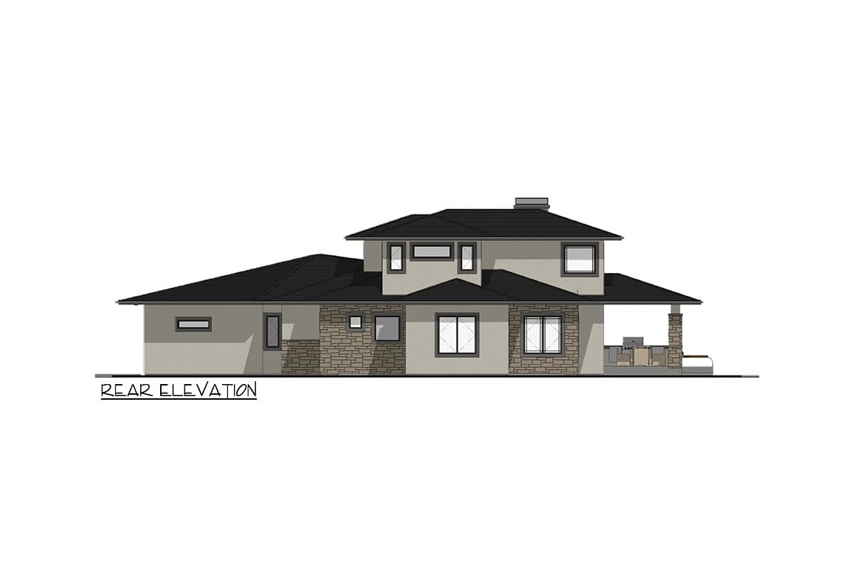 Plan 64552SC: 5-Bed Prairie House Plan with Two-Story Great Room - 3238 Sq Ft - Image #35 - Contemporary, Northwest, Prairie