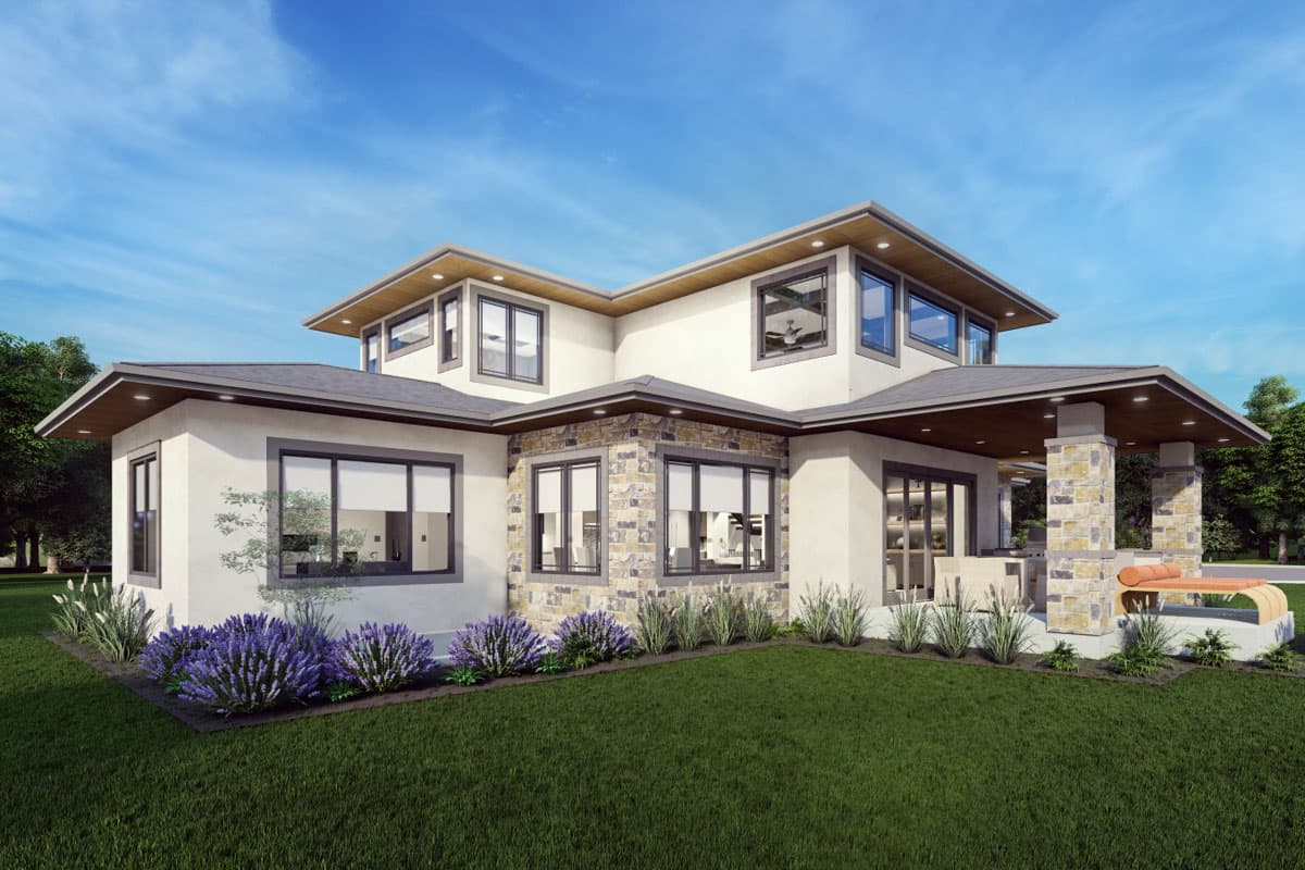 Plan 64552SC: 5-Bed Prairie House Plan with Two-Story Great Room - 3238 Sq Ft - Image #5 - Contemporary, Northwest, Prairie