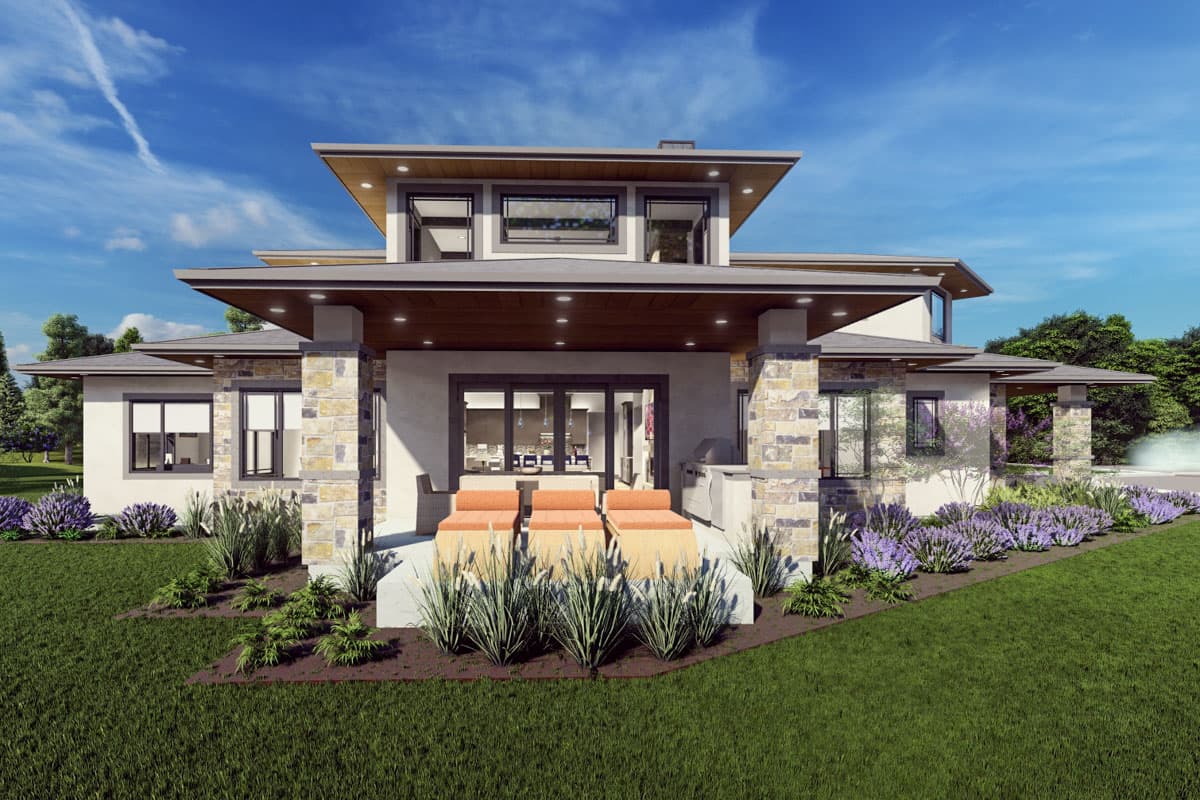 Plan 64552SC: 5-Bed Prairie House Plan with Two-Story Great Room - 3238 Sq Ft - Image #8 - Contemporary, Northwest, Prairie
