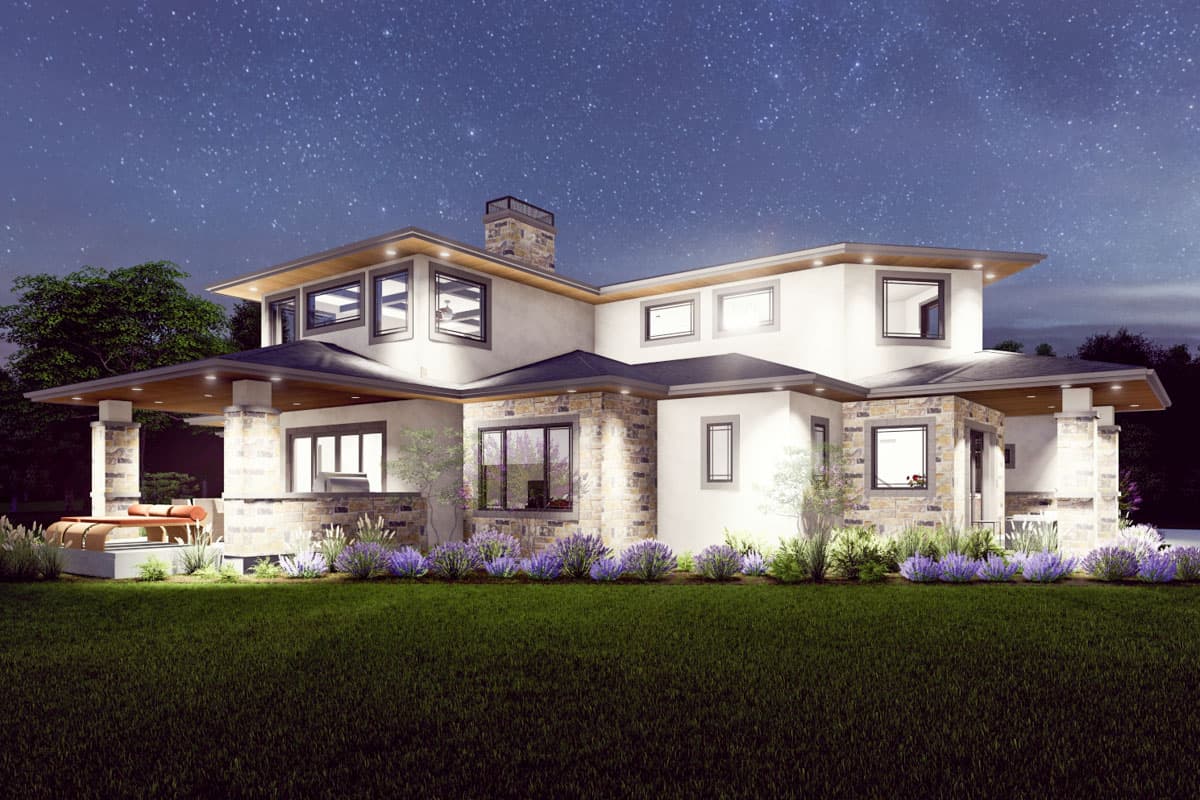 Plan 64552SC: 5-Bed Prairie House Plan with Two-Story Great Room - 3238 Sq Ft - Image #10 - Contemporary, Northwest, Prairie