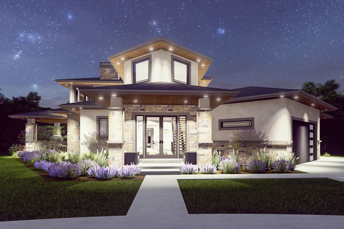 Plan 64552SC: 5-Bed Prairie House Plan with Two-Story Great Room - 3238 Sq Ft - Image #11 - Contemporary, Northwest, Prairie