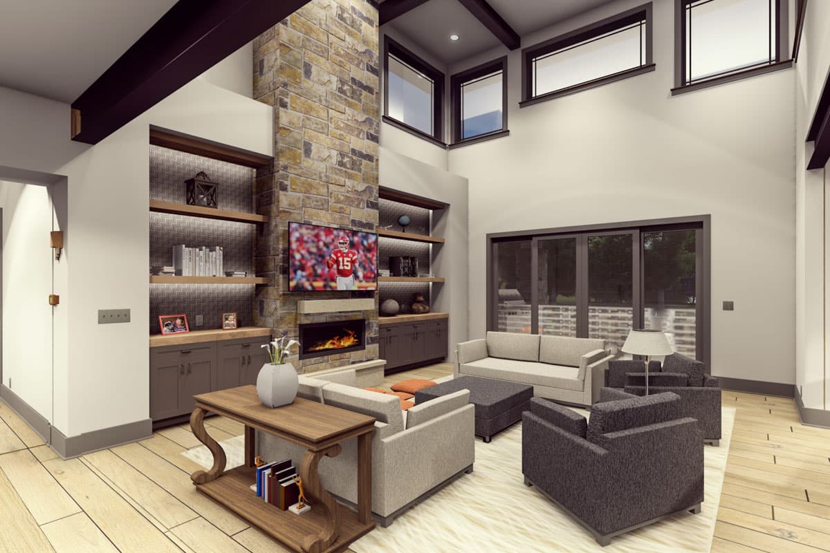 Plan 64552SC: 5-Bed Prairie House Plan with Two-Story Great Room - 3238 Sq Ft - Image #25 - Contemporary, Northwest, Prairie