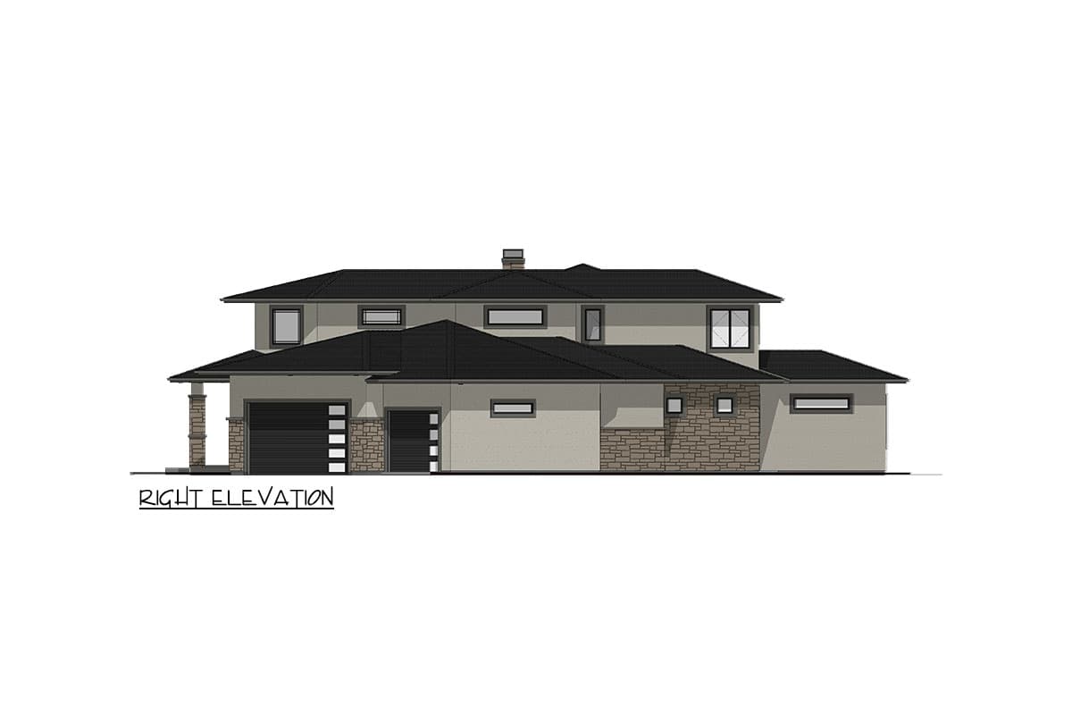 Plan 64552SC: 5-Bed Prairie House Plan with Two-Story Great Room - 3238 Sq Ft - Image #36 - Contemporary, Northwest, Prairie