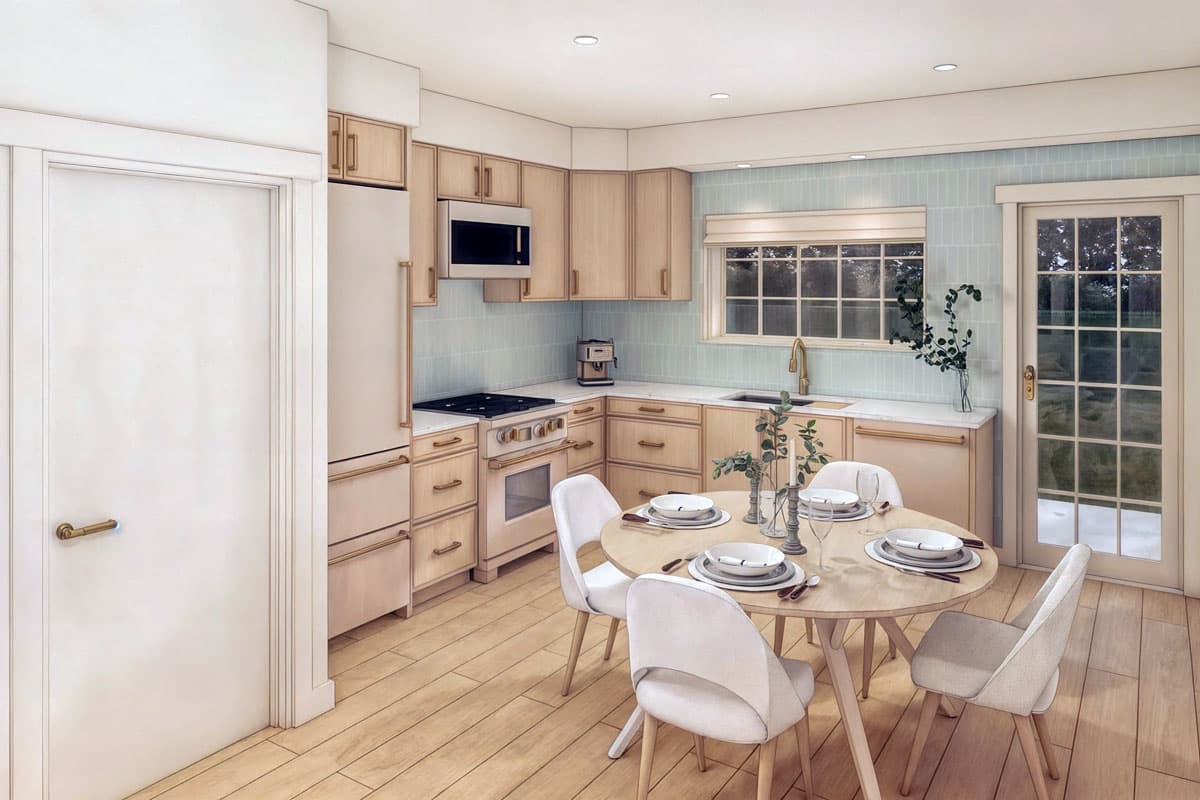 Plan 330024WLE: 2-Bed Shingled Country Cottage House Plan or ADU - 856 Sq Ft - Image #7 - Cottage, Country, Shingle