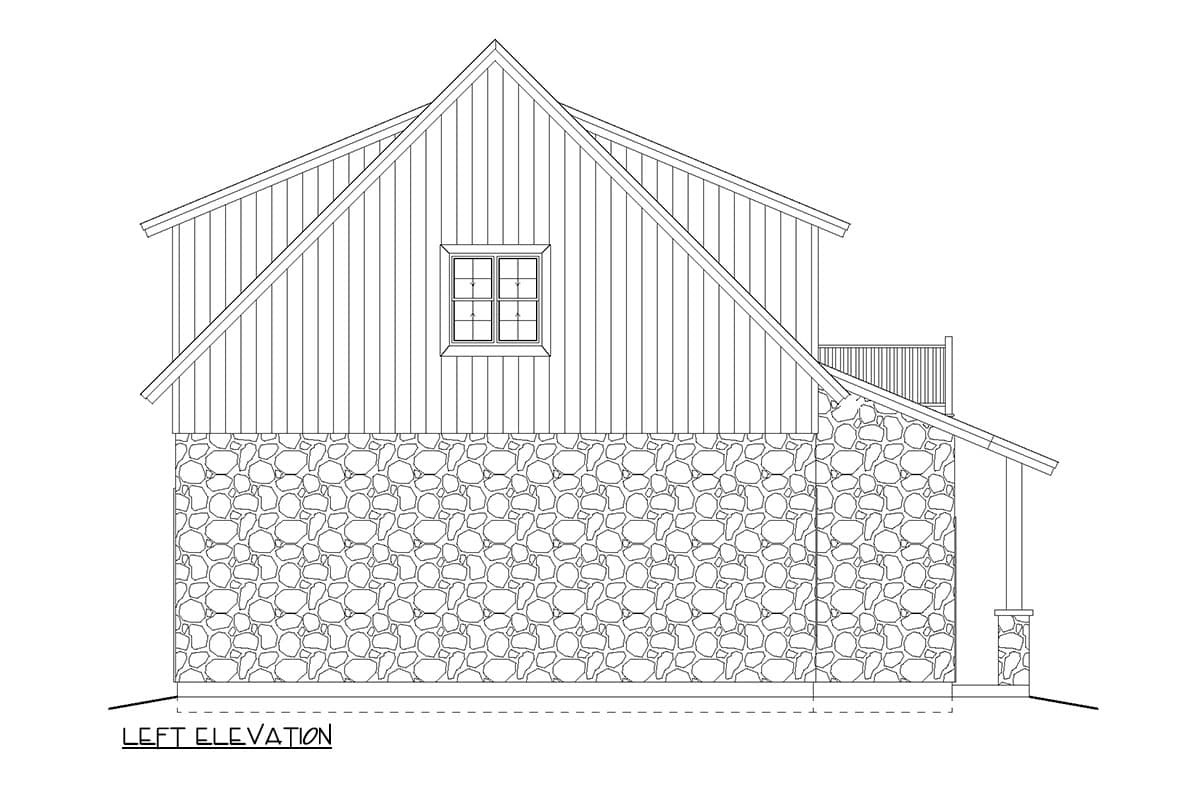 Plan 485003DUG: 2-Bed Carriage House Plan with Workshop and Upstairs Apartment - 2264 Sq Ft - Image #6 - Mountain, Rustic, Traditional