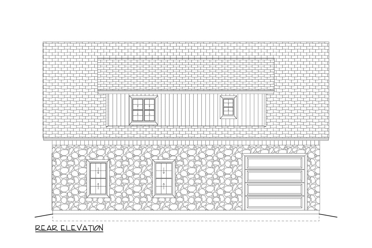 Plan 485003DUG: 2-Bed Carriage House Plan with Workshop and Upstairs Apartment - 2264 Sq Ft - Image #7 - Mountain, Rustic, Traditional