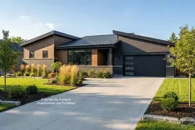 2-Bed Modern House Plan with 2-Car Garage - 1213 Sq Ft