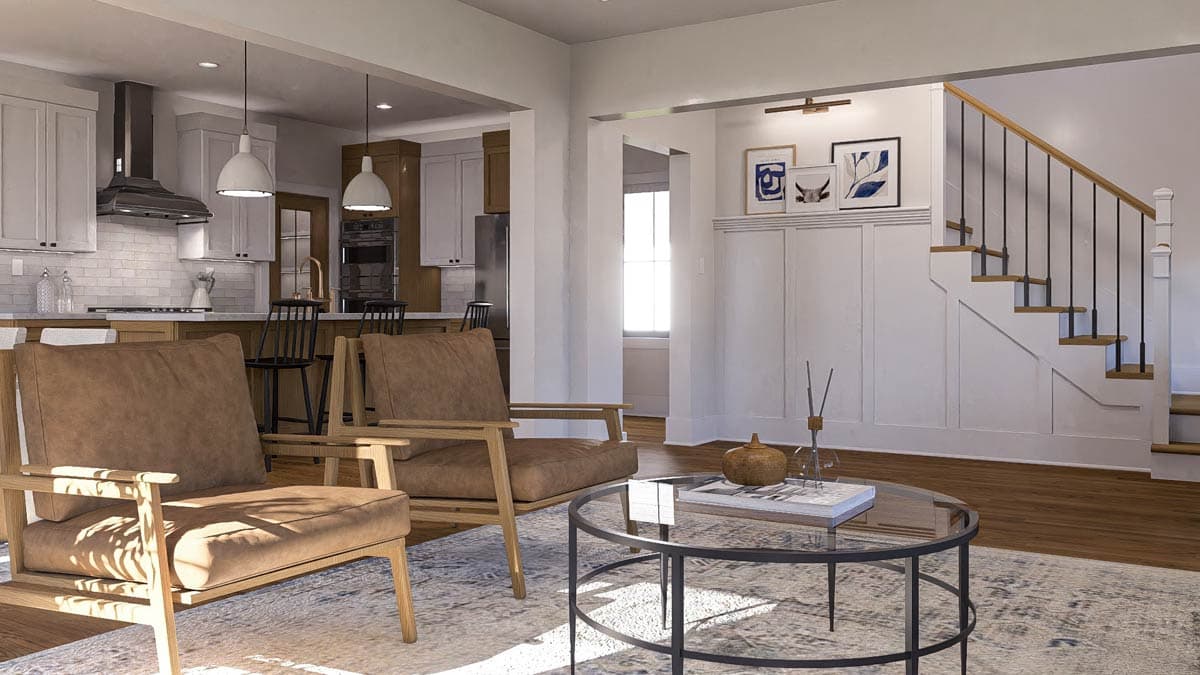 Plan 623430DJ: Two-Story Country Farmhouse Plan with 3 Bedrooms Upstairs - 1908 Sq Ft - Image #7 - Country, Farmhouse, Modern Farmhouse, New American, Traditional