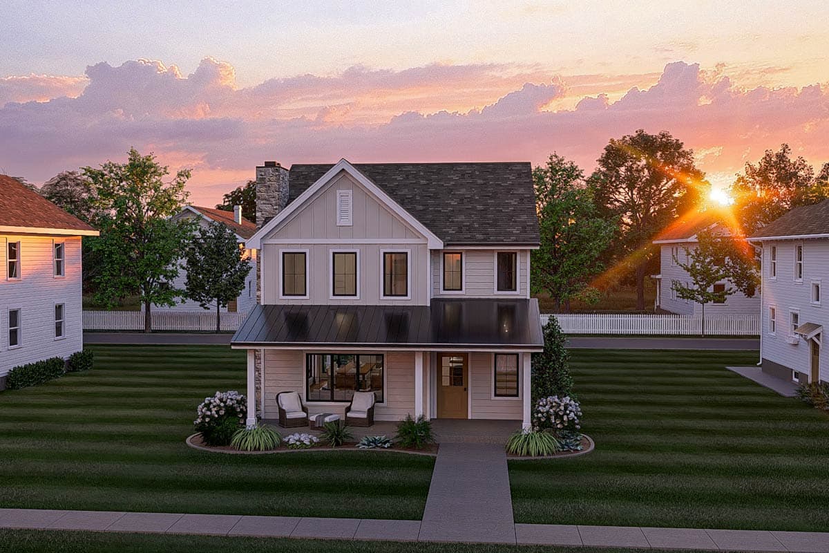 Plan 623430DJ: Two-Story Country Farmhouse Plan with 3 Bedrooms Upstairs - 1908 Sq Ft - Image #12 - Country, Farmhouse, Modern Farmhouse, New American, Traditional