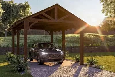 1-Car Rustic Carport Garage - 294 Sq Ft