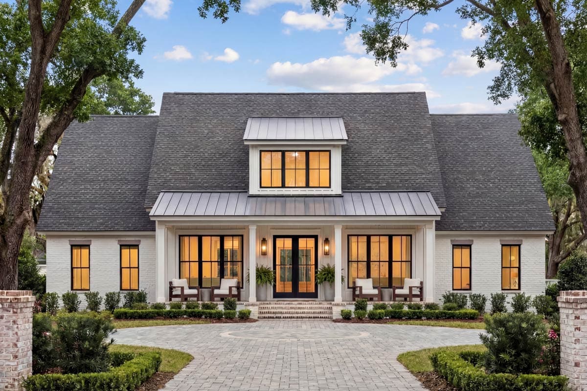 Plan 51975HZ: 4-Bed Modern Farmhouse Plan with Workshop and Home Office - 2585 Sq Ft - Image #5 - Farmhouse, Modern Farmhouse, New American