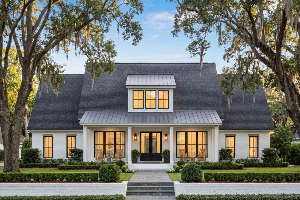 Plan 51975HZ: 4-Bed Modern Farmhouse Plan with Workshop and Home Office - 2585 Sq Ft - Image #4 - Farmhouse, Modern Farmhouse, New American