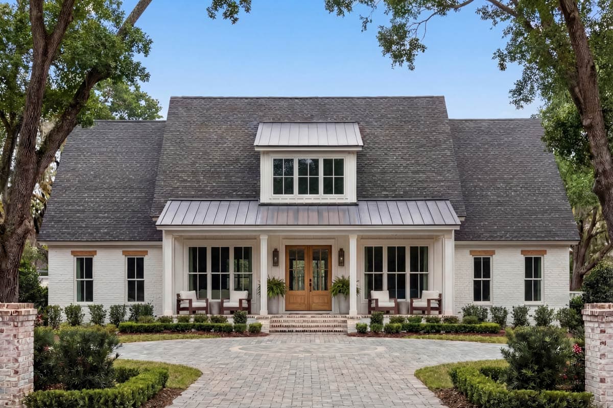 Plan 51975HZ: 4-Bed Modern Farmhouse Plan with Workshop and Home Office - 2585 Sq Ft - Image #3 - Farmhouse, Modern Farmhouse, New American