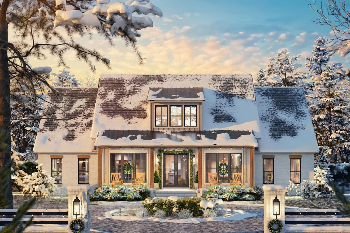 Plan 51975HZ: 4-Bed Modern Farmhouse Plan with Workshop and Home Office - 2585 Sq Ft - Image #9 - Farmhouse, Modern Farmhouse, New American