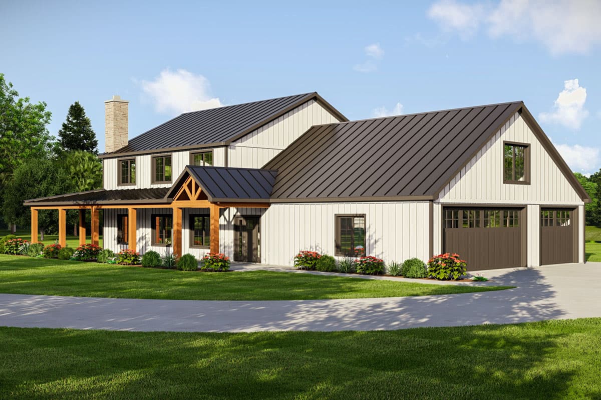 Plan 135298GRA: 5-Bed Modern Farmhouse Plan with Two-Story Great Room and a Bunk Room - Image #5 - Country, Farmhouse, Modern Farmhouse