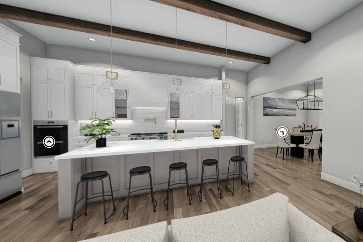 Plan 25444TF: 4-Bed New American House Plan with Guest Suite and Outdoor Kitchen - 3620 Sq Ft - Virtual Tour Cover Image - Craftsman, New American, Ranch